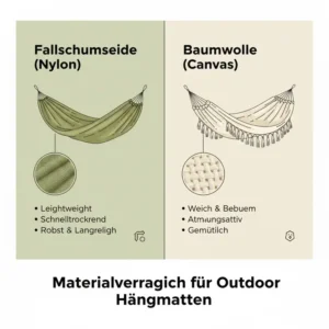 Comparison of different fabrics used in the outdoor hängematte test 2026.