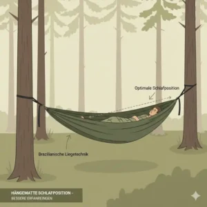 Die richtige Liegeposition für beste camping hängematte erfahrungen während der Nacht.