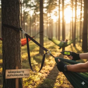 Die stabile Aufhängung und Baumgurte im praktischen camping hängematte nylon test.