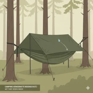 Wetterschutz mit Tarp für sichere camping hängematte erfahrungen bei Regen und Wind.