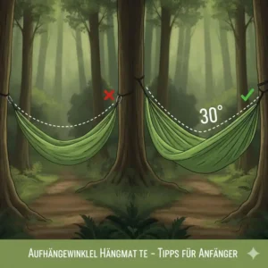 Der ideale Aufhängewinkel im hängematte test für anfänger.