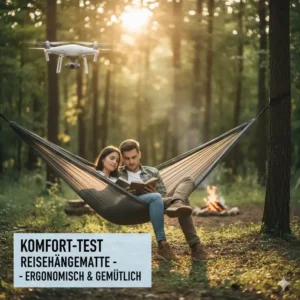 Bewertung der Bequemlichkeit und Liegeposition im hängematte 2 personen test.