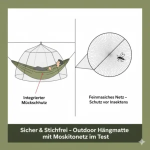 A hammock with a mosquito net featured in the outdoor hängematte test 2026.