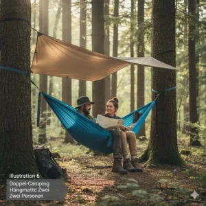 Große Doppel-Version der beste camping hängematte 2026 für zwei Personen.