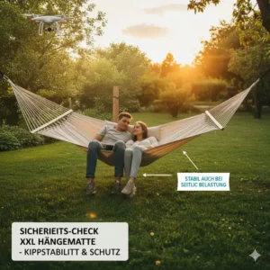 Prüfung der Stabilität und Sicherheit im hängematte 2 personen test.