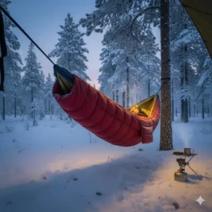 Die richtige Isolierung mit Underquilt für eine winter camping hängematte.
