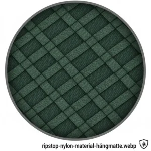 Die Materialstruktur einer reißfeste camping hängematte aus Ripstop-Nylon.