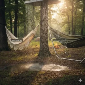 Wasserabweisende Eigenschaften im hängematte premium material test für Outdoor-Einsätze.