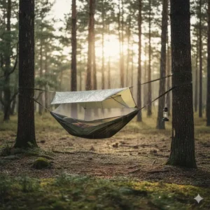 Wetterschutz-Kombination: camping hängematte mit moskitonetz 2026 mit Tarp.