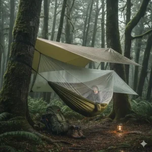 Schutz vor Insekten in einer wasserdichte hängematte camping mit integriertem Netz.