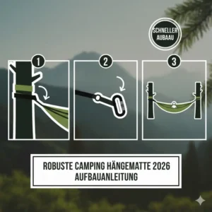 Eine übersichtliche Schritt-für-Schritt Aufbauanleitung für die robuste camping hängematte 2026.