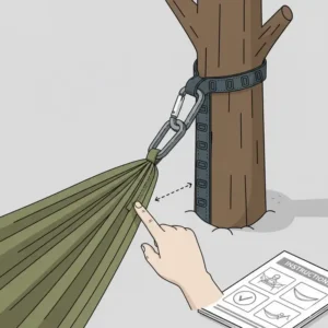 Grafik zur hohen Belastbarkeit und Sicherheit der hängematte mit leichtem aufbau.