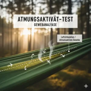 Prüfung der Atmungsaktivität des Gewebes im leichte camping hängematte test.