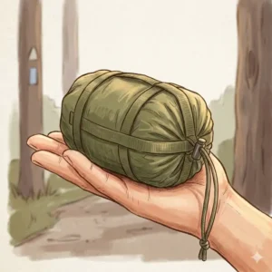 Kompakte hängematte ideal für rucksacktour die leicht in den Rucksack passt.