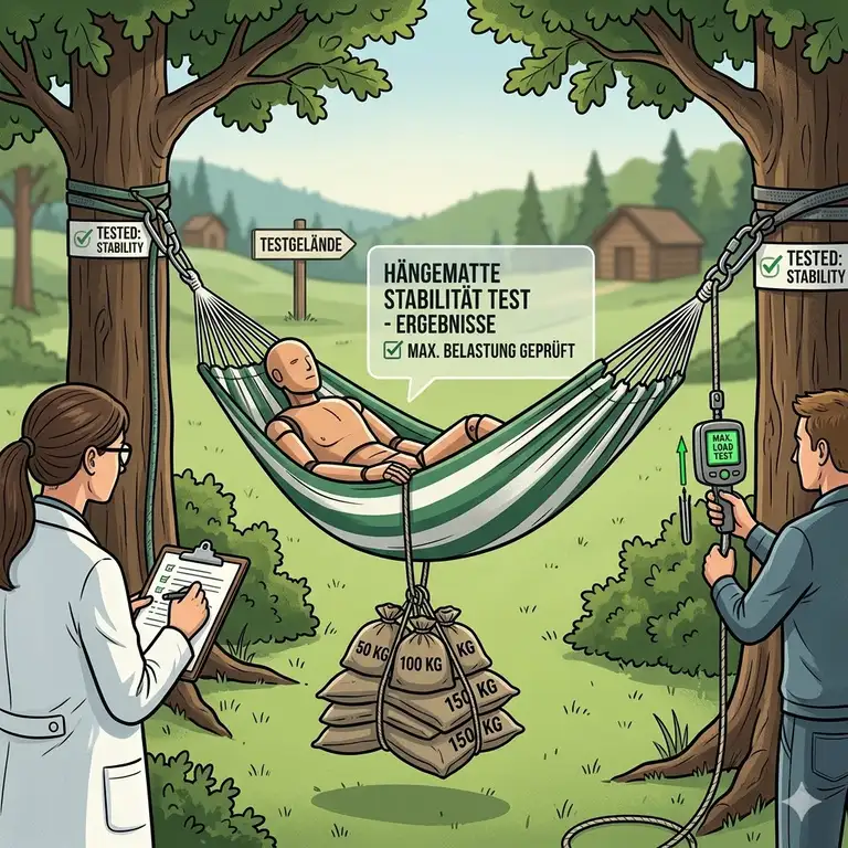 Ein professioneller hängematte stabilität test mit Fokus auf Belastbarkeit und Sicherheit.