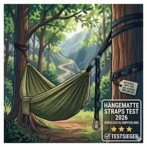 Der Testsieger im Hängematte Straps Test 2026 zeigt die stabilste Baumschlinge.