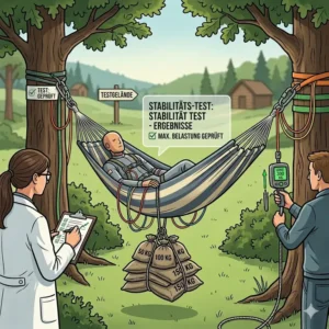 Illustration der Aufhängungssysteme in einem hängematte stabilität test.