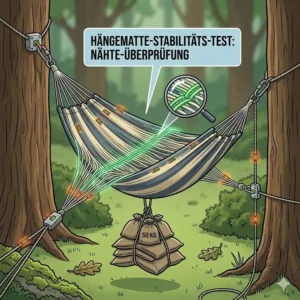 Detailansicht der Materialfestigkeit während eines hängematte stabilität test.