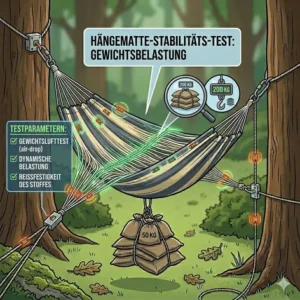 Baumschonende Befestigungsgurte geprüft im hängematte stabilität test.