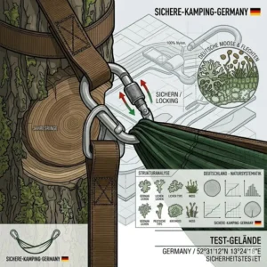 Hochwertige Dreifachnähte sorgen für eine sichere camping hängematte im Outdoor-Einsatz.