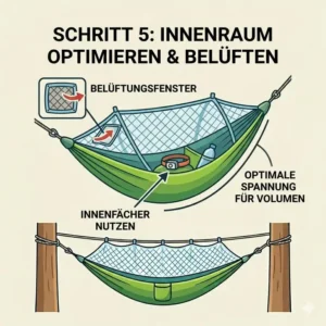 6: Kompakter Packsack für ein ultraleichtes moskitonetz für hängematte für unterwegs.