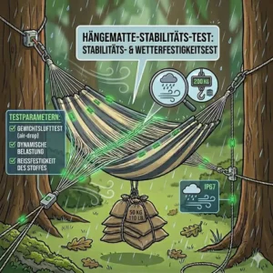 Vergleich der Kippstabilität von Stabhängematten im hängematte stabilität test.