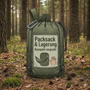 Kompakt verpacktes camping hängematte zubehör set im leichten Packsack für Backpacker