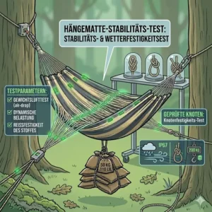 Prüfung der Knotensicherheit und Reißfestigkeit im hängematte stabilität test.