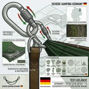 Die optimale diagonale Liegeposition in einer sichere camping hängematte.