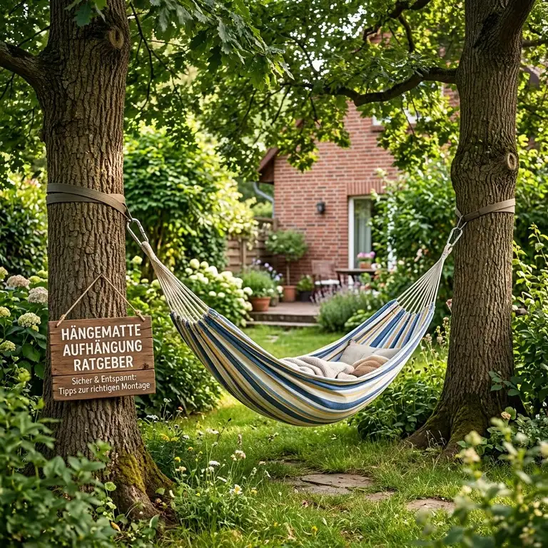 Ein gemütlicher Garten mit einer perfekt montierten Hängematte aufhängung ratgeber für die richtige Installation.