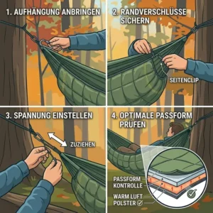 Eine einfache Schritt-für-Schritt-Anleitung zur richtigen Befestigung einer camping hängematte unterlage.