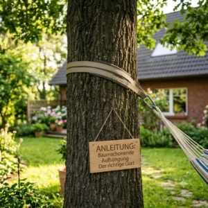 Eine bebilderte Anleitung für baumschonende Gurte aus dem Hängematte aufhängung ratgeber.