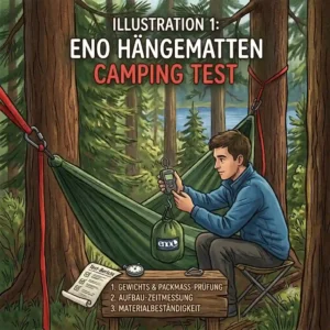 A detailed illustration showing the compact packed size and weight measurement of an ENO SingleNest hammock for a portability eno hammock camping test.