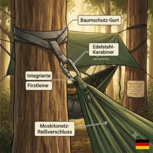 Suspension system test for amazonas hängematte camping test