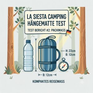 La Siesta camping hängematte test illustration focusing on the compact pack size.