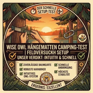 Camper wrapping tree straps around a tree trunk during a Wise Owl hammock setup test