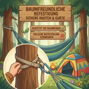 Two happy children playing together in a robust camping hängematte für kinder.