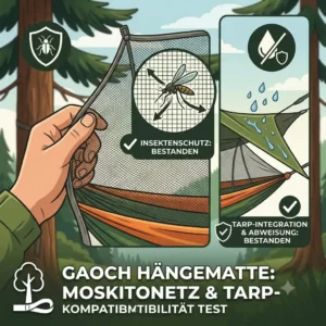 Gaoch Camping Hängematte Test - Effektivität des Moskitonetzes und Integration von Tarp-Schutzsystemen