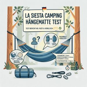La Siesta camping hängematte test illustration comparing the product with a summary of ratings.