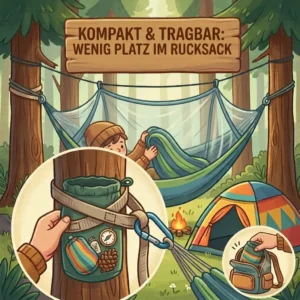 A diagram showing the correct ergonomic lying position in a camping hängematte für kinder.