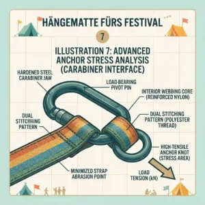 Illustration des robusten und reißfesten Materials einer Hängematte fürs Festival